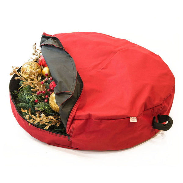 Santa'S Bags 36 In. Artificial Christmas Wreath Storage Bag With Protective Direct Suspend Hanger