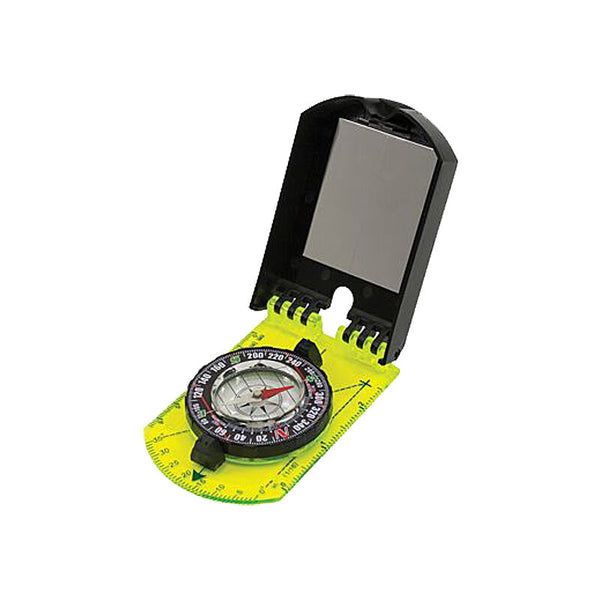 602926 Hi-Vis Folding Map Compass With Sighting Mirror, Fluorescent Green