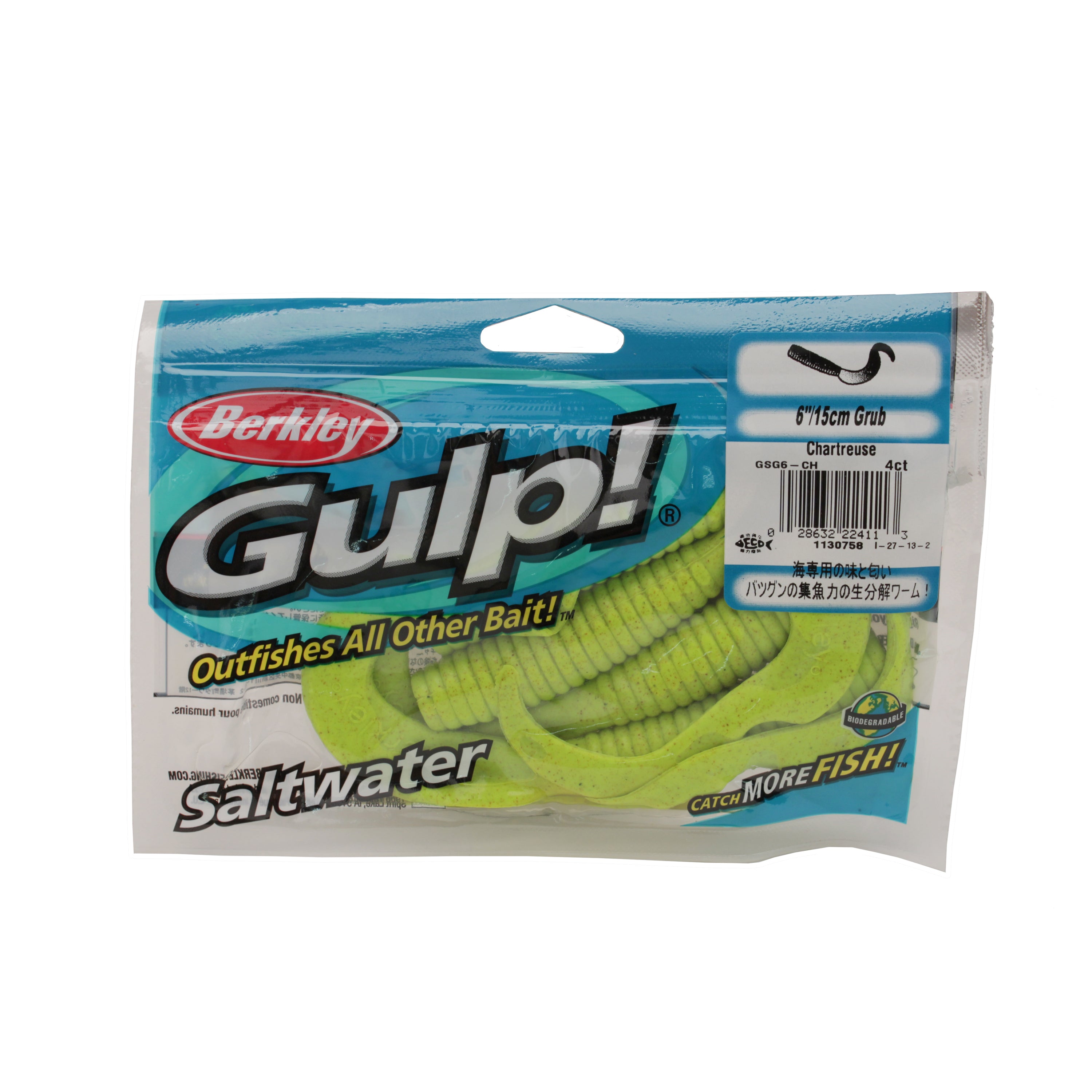 Berkley Gulp! Saltwater Grub - 6 in. - Chartreuse - GSG6-CH – Berkley