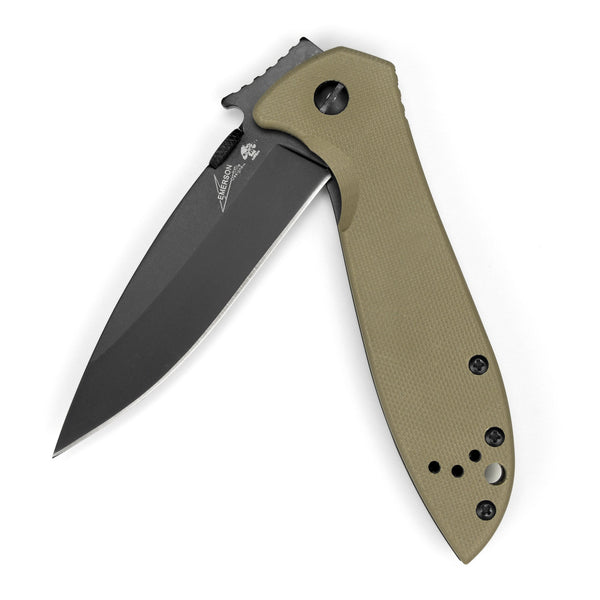 Kershaw Emerson CQC-4K Folding 3.25 Clip Point 8Cr13 Black Stainless Steel Blade G10 Handle Coyote Brown SKU - 140550