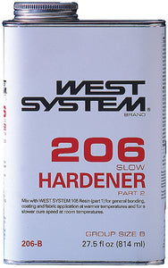 West System 206 Hardener Extra Strength Epoxy Slow Hardener Curing Agent 27.5 Oz