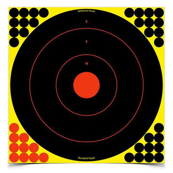 Birchwood Casey Shoot N C 17.25" Bulls-Eye Self-Adhesive Target Reactive Paper Target Indoor/Outdoor