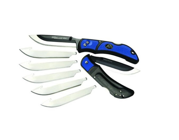 Outdoor Edge RazorLite EDC Folding Knife with 4 Blades Blue 3in