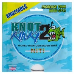 Aquateko Knot 2 Kinky 45 Lb. - 15' Nickel-Titanium Leader Wire, 25 Lbs - Salt Wtr Trollng Bait