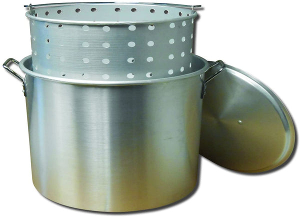 King Kooker 100QT Aluminum Boiling Pot with Lid & Basket