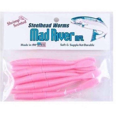 Mad River Steelhead Worms - 3" - Shrimp Pink