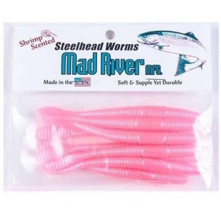 Mad River Steelhead Worms | Pink Pearl; 3 in.
