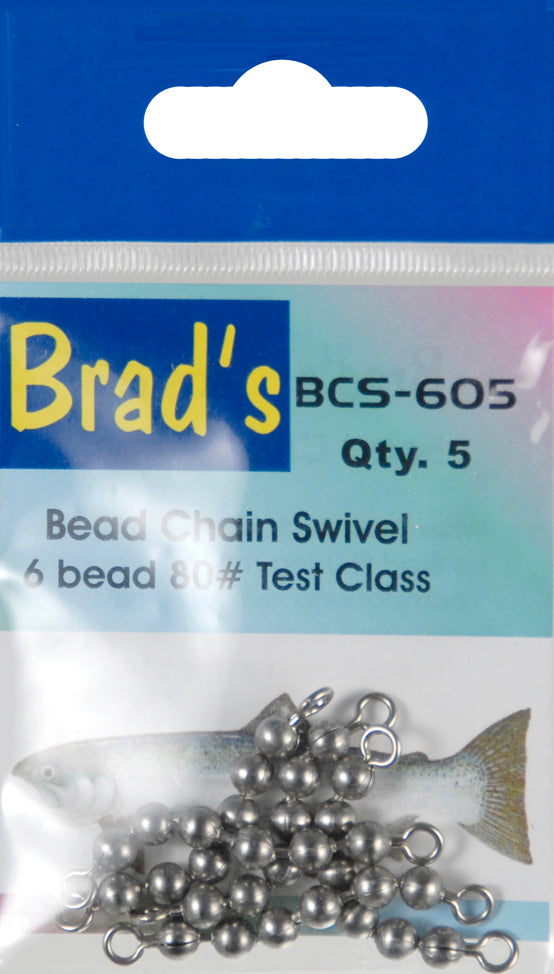 Brad S Fish Tales Freshwater Fishing Bead Chain Swivel 1/8 Beads 5-pac