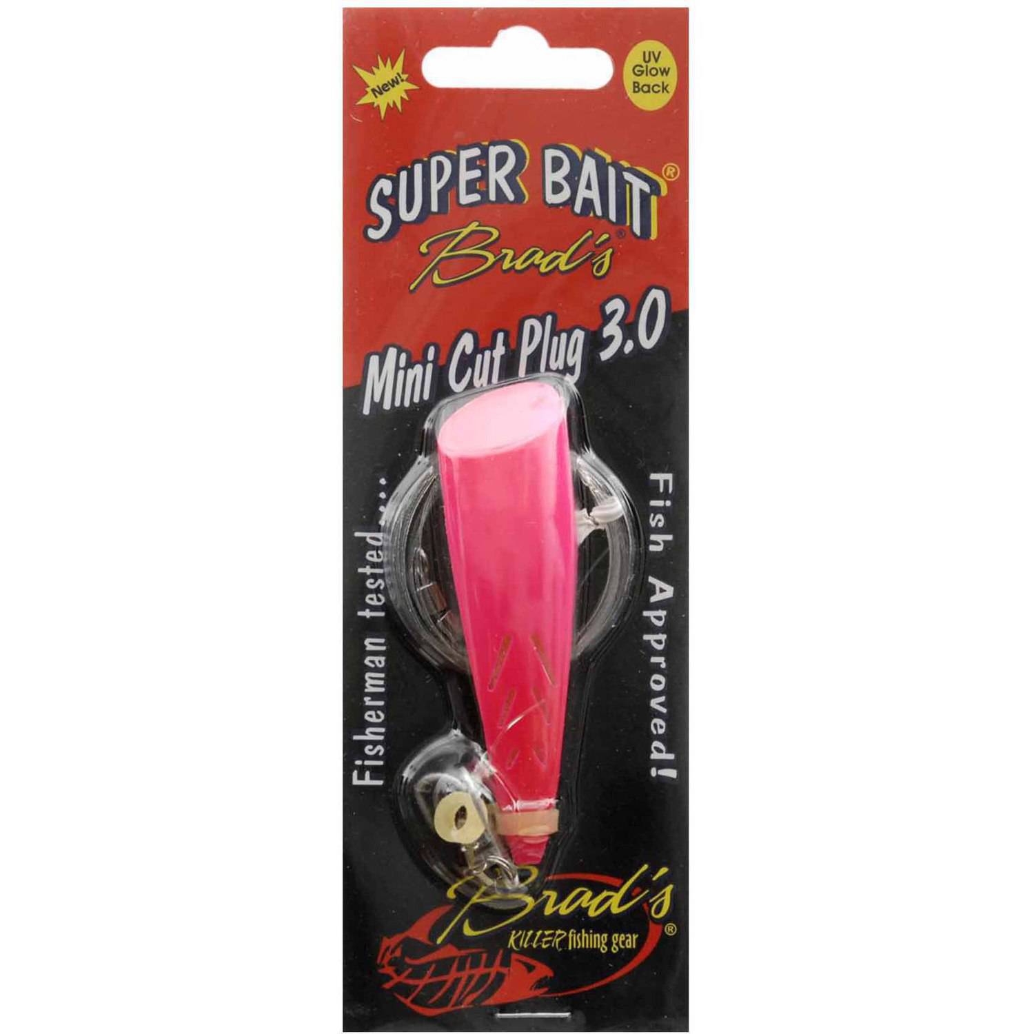 B.S. Fish Tales Super Bait Cut Plug 3   Hot Pink