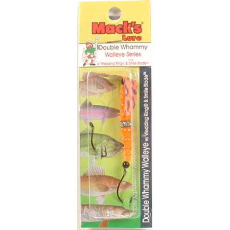 double whammy fishing lure Mack's Double Whammy Walleye Rig Orange Black Tiger/Fire Orange