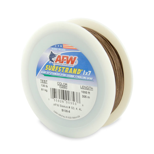 American Fishing Wire Surfstrand Bare 1x7 Stainless Steel Leader & Trolling Wire