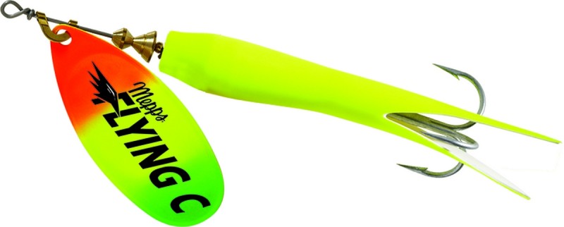 Mepps Flying C – Leurre De Pêche Spinner Original Avec Crochet Aigu, 5/226,8 G – Hot Chartreuse Manches / Glo Lame