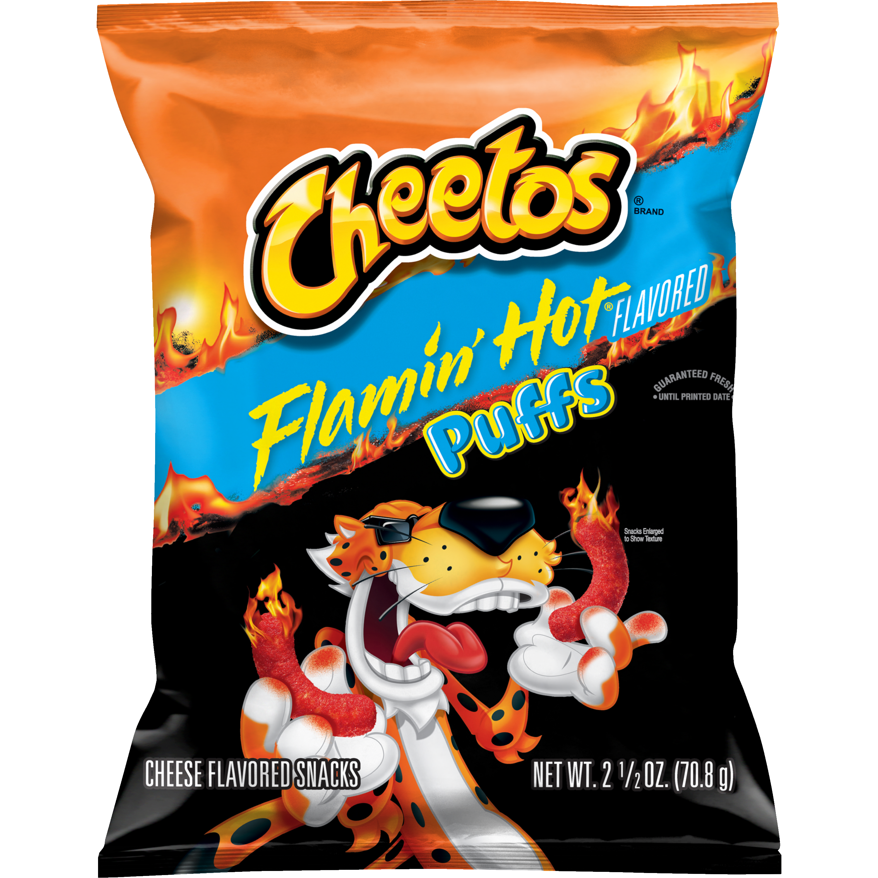 Cheetos Puffs Cheese Flavored Snacks Flamin' Hot Flavored 2 1/2 Oz