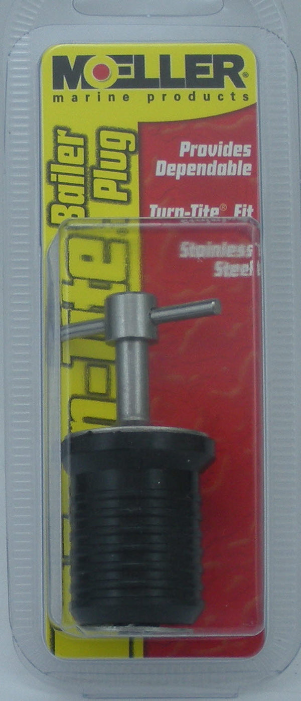 Moeller Stainless Steel Turn-Tite Adjustable Bailer Drain Plug 1"