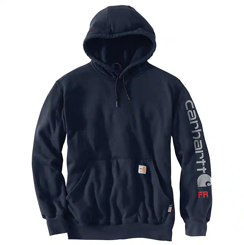 Carhartt Men's Flame Resistant Force Loose Fit Midweight Hooded Logo Graphic Hoodie