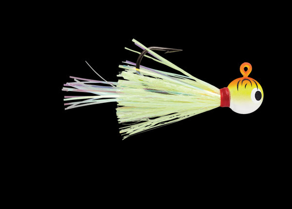 VMC Hot Skirt Glow Jig | Orange Fire UV; 3/8 Oz.