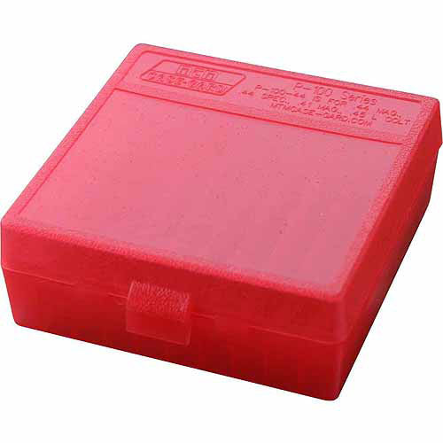 Mtm P-100 Flip-Top Pistol Ammo Box 1.85 Oal Red Poly