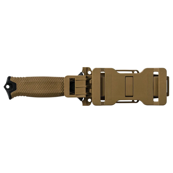 Gerber Gear StrongArm - Fixed-Blade Camping & Hunting Knife with Striking Pommel & Sheath - Premium Survival Gear- Coyote Brown, Serrated Edge
