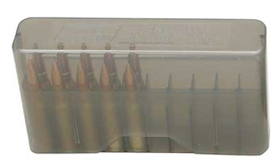 Mtm 20Rd Slip-Top Med Rifle Ammo Box Poly Clear Smoke
