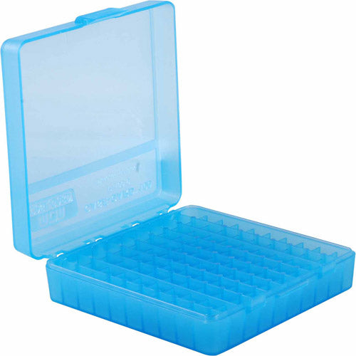 Mtm P-100 Flip-Top Pistol Ammo Box 1.22 In. Oal Blue Poly Ammunition Cases And Holders