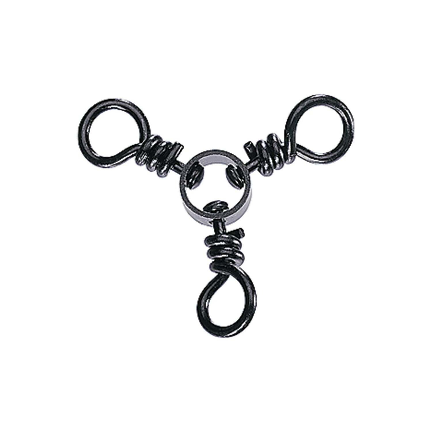 Sea Striker W3B-2 Stainless 3-Way Swivels Sz2 80 lb Test Black 12Pk