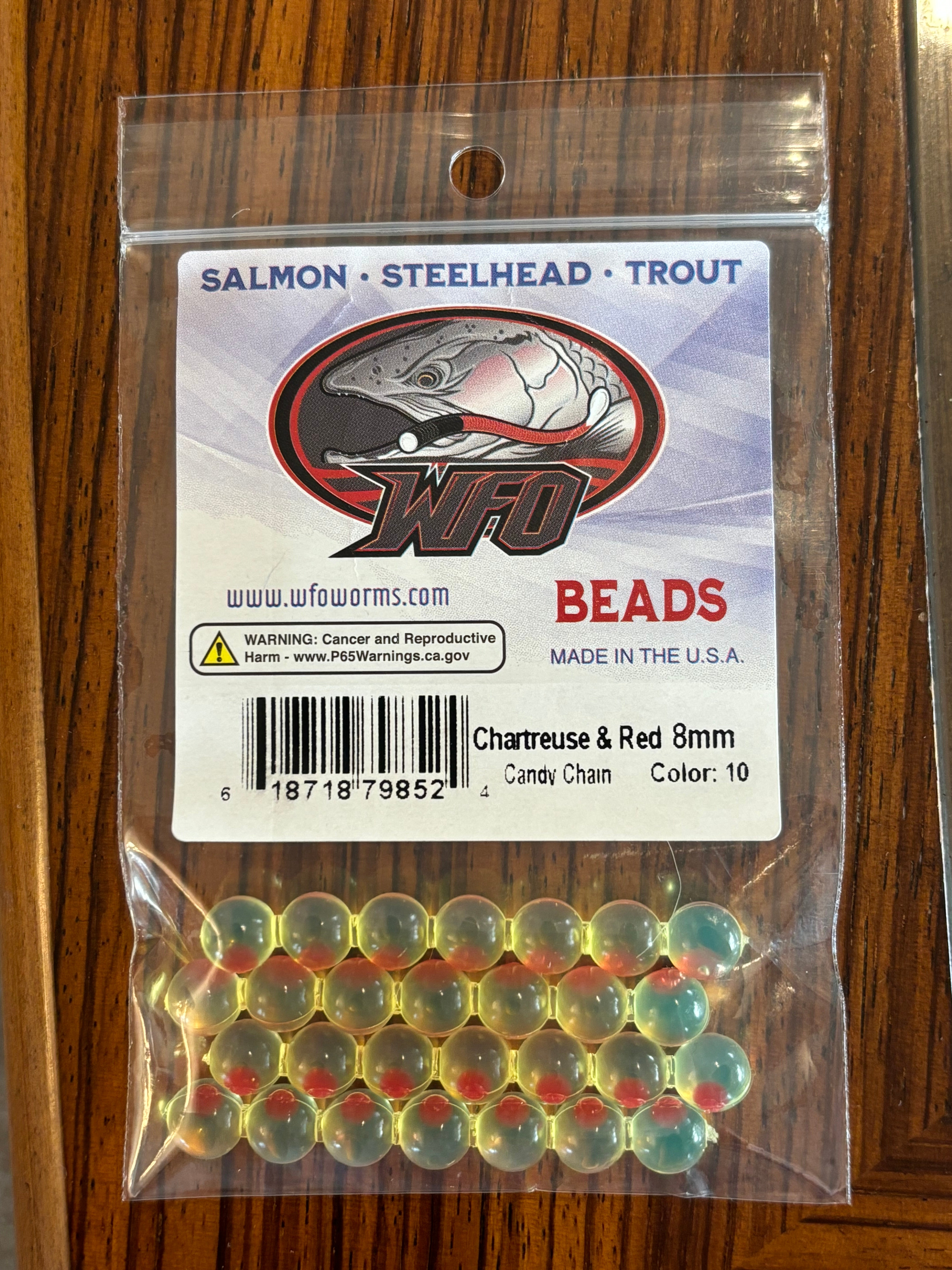 WFO Bead Chartreuse & Red