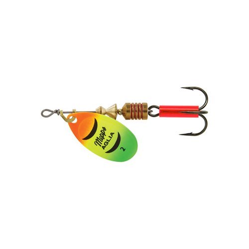 Mepps Aglia Plain Treble Inline Spinner 1/6 Ounce Hot Fire Tiger Multi ...