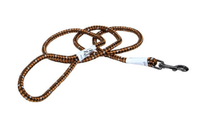 K9 Explorer Braided Rope Reflective Dog Slip Lead Campfire Orange 6-Ft Long 1/2-In Wide