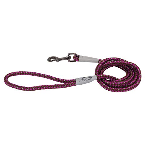 K9 Explorer Reflective Braided Rope Snap Dog Leash, Orchid