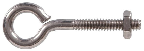 Hillman Stainless Steel Eye Bolt with Nut (3/8"-16 x 3-7/8") - 4 Pack
