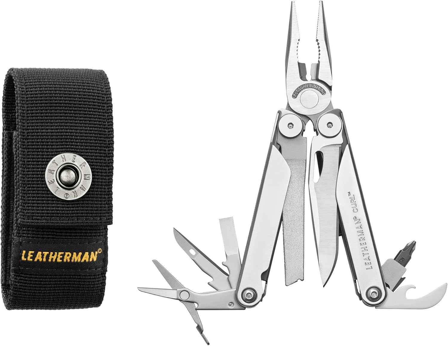 Leatherman Curl Multitool Stainless Steel Everyday Tool with Nylon Sheath