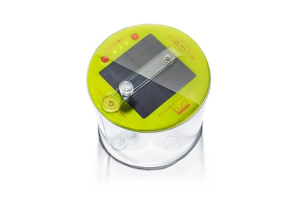 Luci Outdoor 2.0: Solar Inflatable Lantern in Clear/green