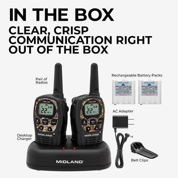 Midland LXT535 FRS License-Free Walkie Talkie 2 Pack Camo - LXT535VP3