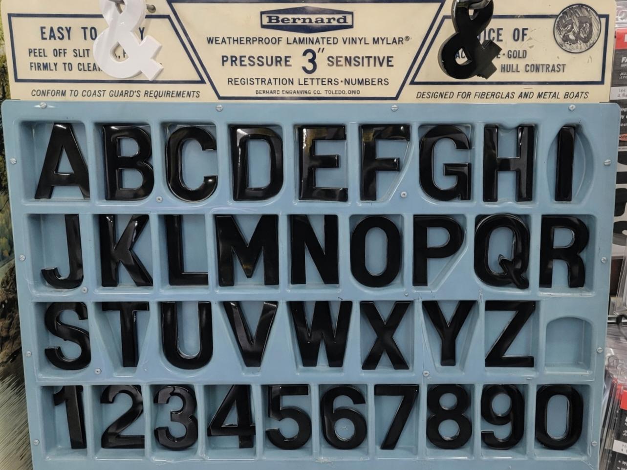 Bernard Engraving Boat Letters & Numbers