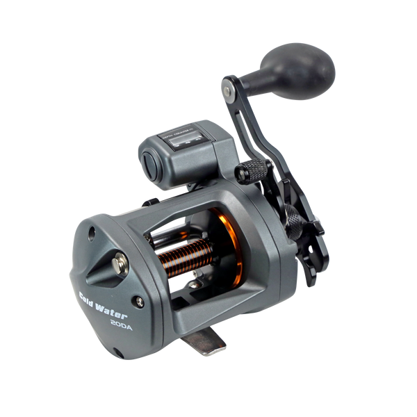 okuma coldwater rod combo CPDR-862M-30DXT Great Lakes Trolling Combo, 8'6" Length, 2 Piece Rod, Medium Action, 2BB Bearings,Black : Sports & Outdoors and a multi Okuma Coldwater "A" Linecounters CW-20DLA