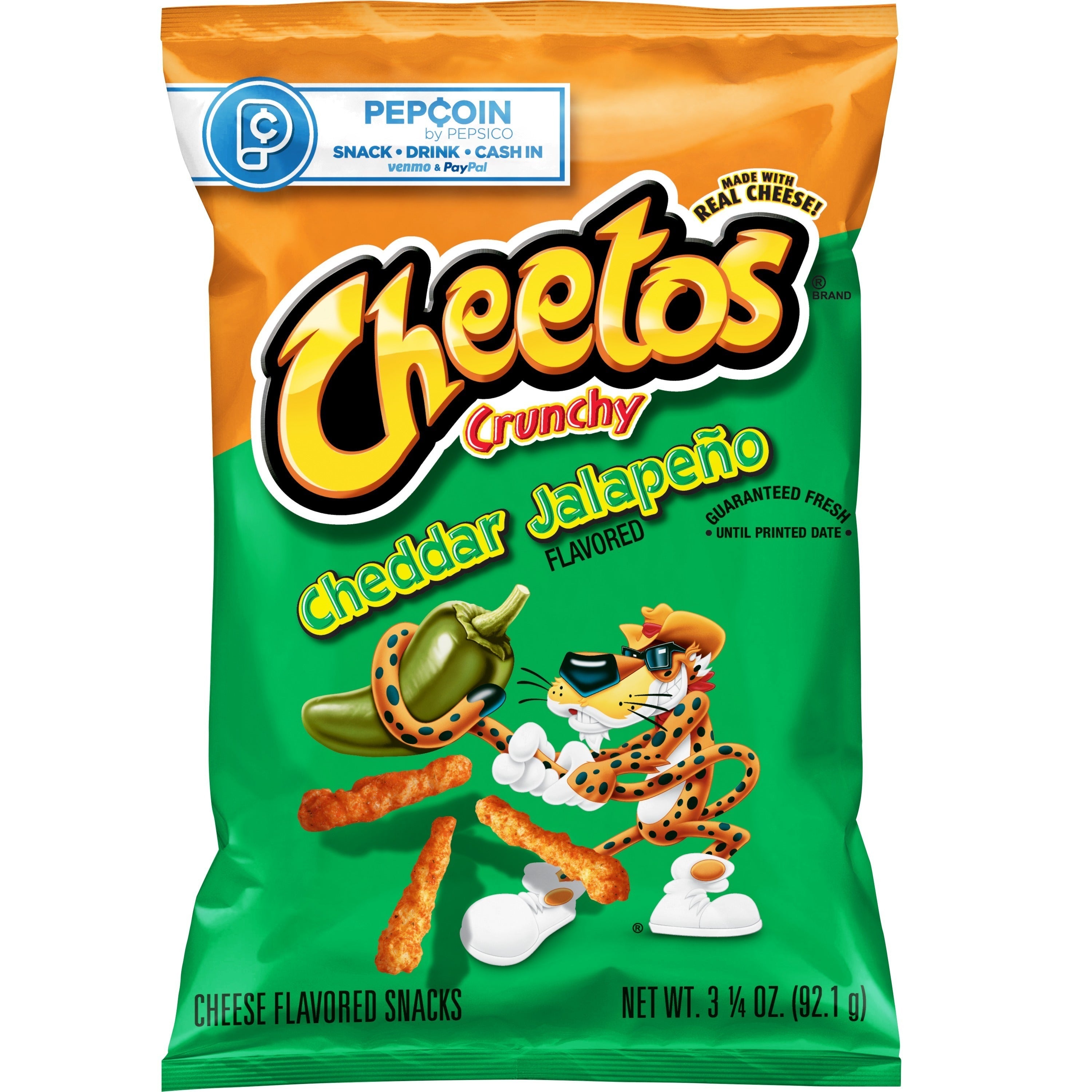 Cheetos Crunchy Cheddar Jalapeno Flavored Cheese Flavored Snacks