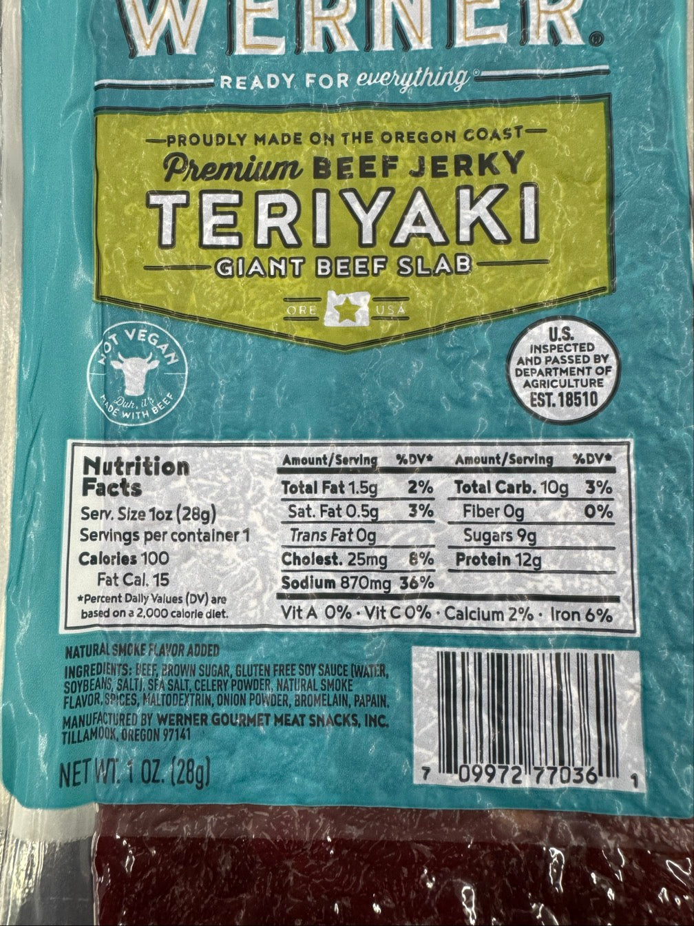 Werner Giant Slab Teriyaki