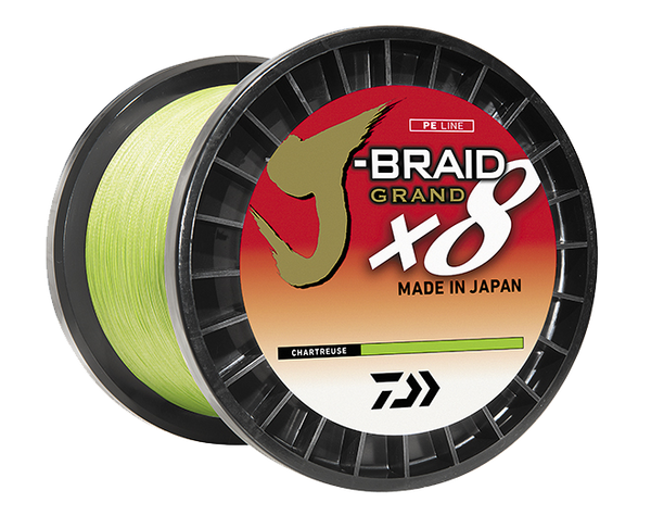 Daiwa J-Braid X8 Grand Braided Line - Chartreuse - Filler Spool