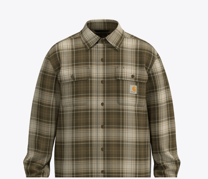 Carhartt Loose Fit Heavyweight Flannel Long-Sleeve Plaid Shirt Men's