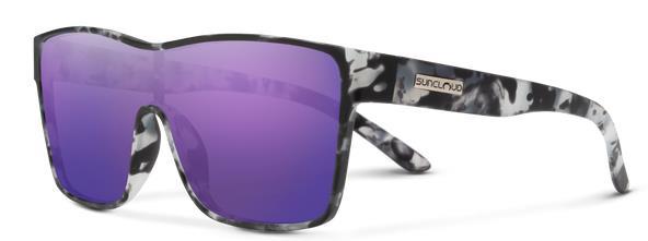 Suncloud Biff Matte Ice Tortoise Frame Polarized Purple Mirror Lens