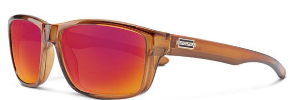 Suncloud Mayor Crystal Amber Frame Polarized Red Mirror Lens