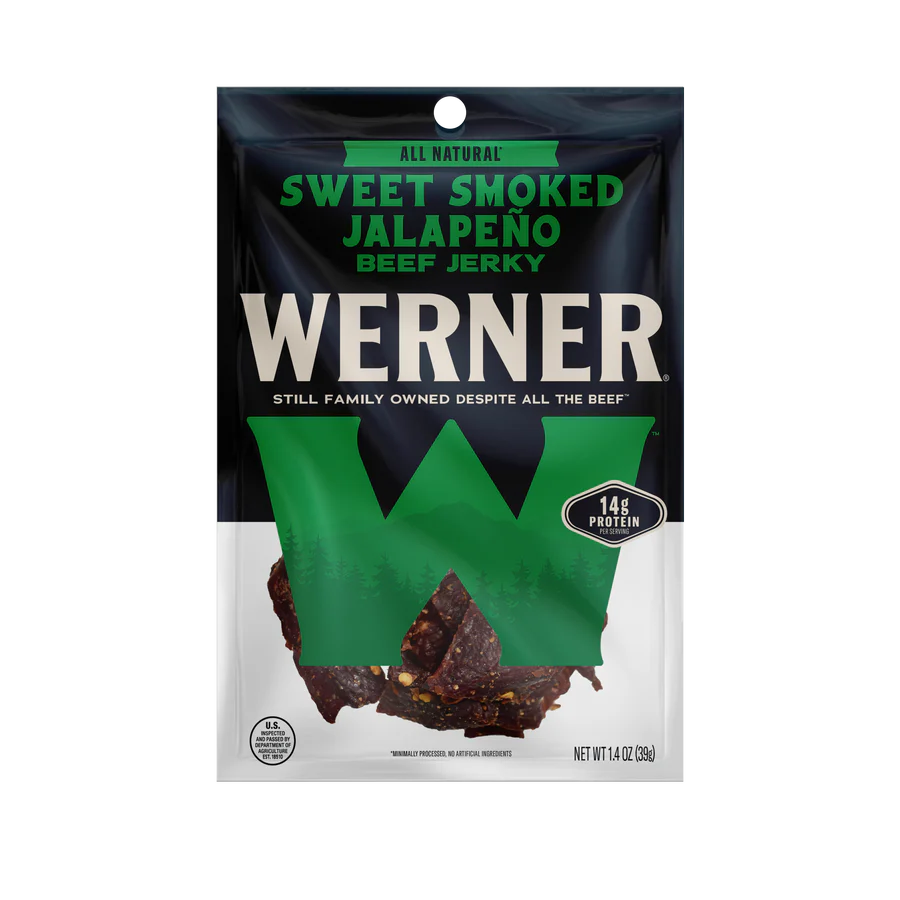 Werner 2.4 oz Bag Beef Jerky - Assorted