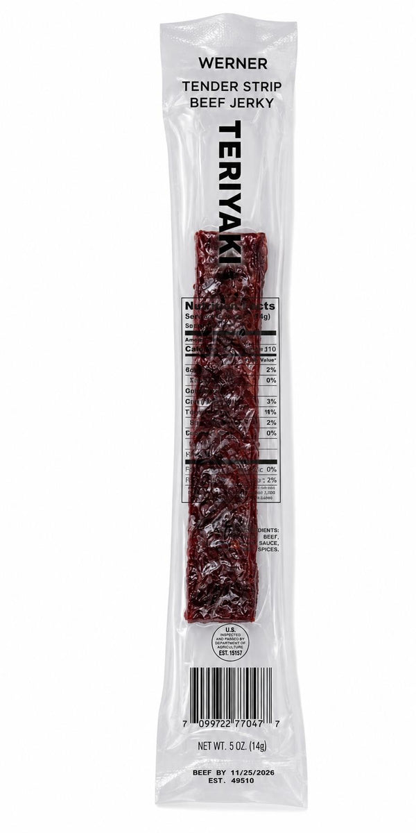 Werner Tender Strip Beef Jerky .5 oz - Assorted