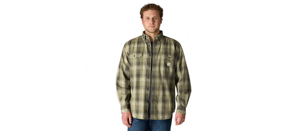 Carhartt Loose Fit Midweight Chambray Long-Sleeve Plaid Shirt Men's