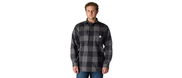 Carhartt Loose Fit Heavyweight Flannel Long-Sleeve Plaid Shirt Men's