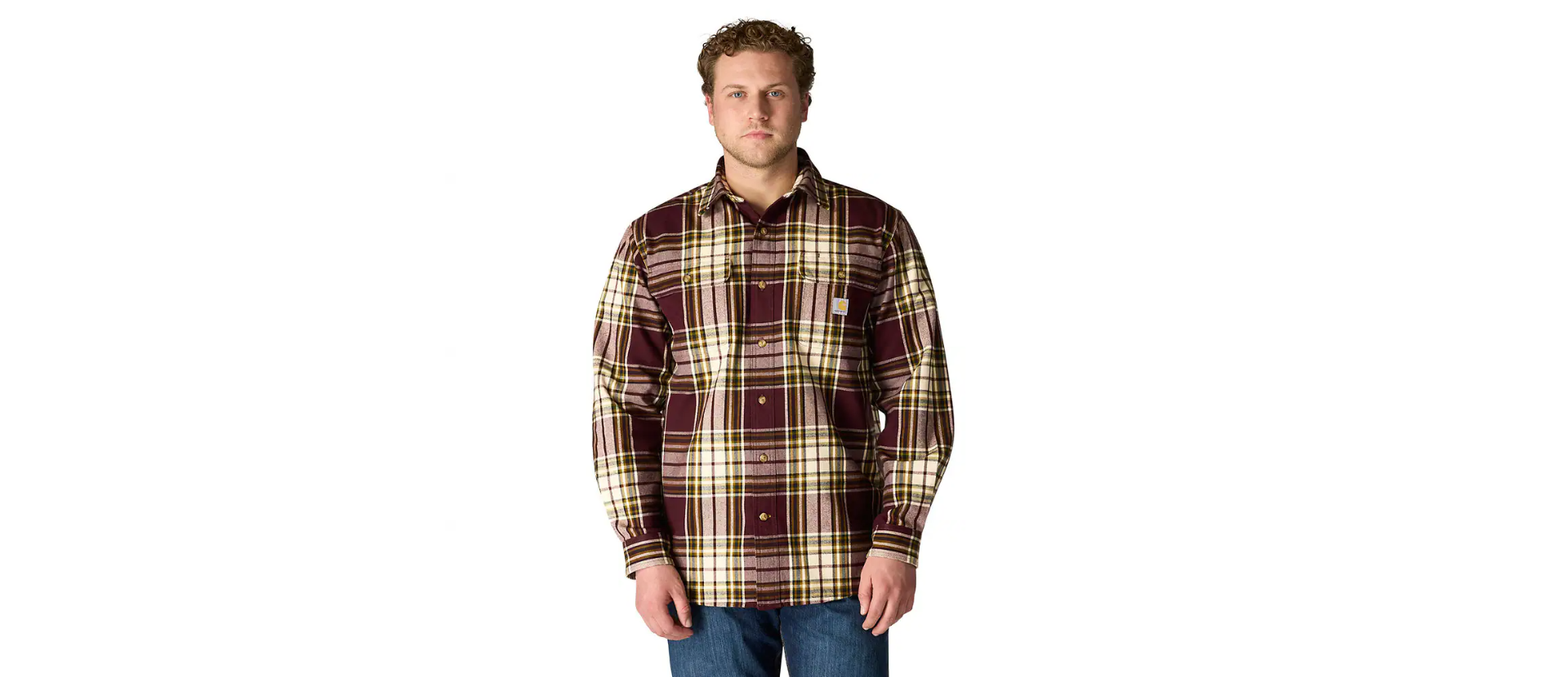 Carhartt Loose Fit Heavyweight Flannel Long-Sleeve Plaid Shirt Men's
