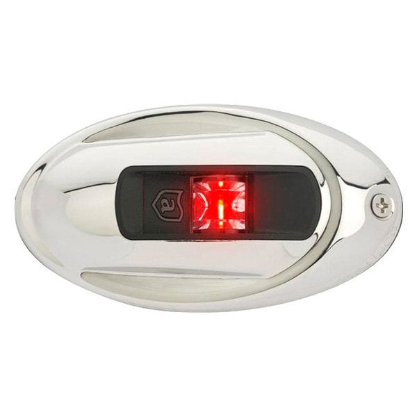 Attwood NV4012SSR-7 - Light Armor Stainless Steel Eliptical Deck Mount Port Side LED Light