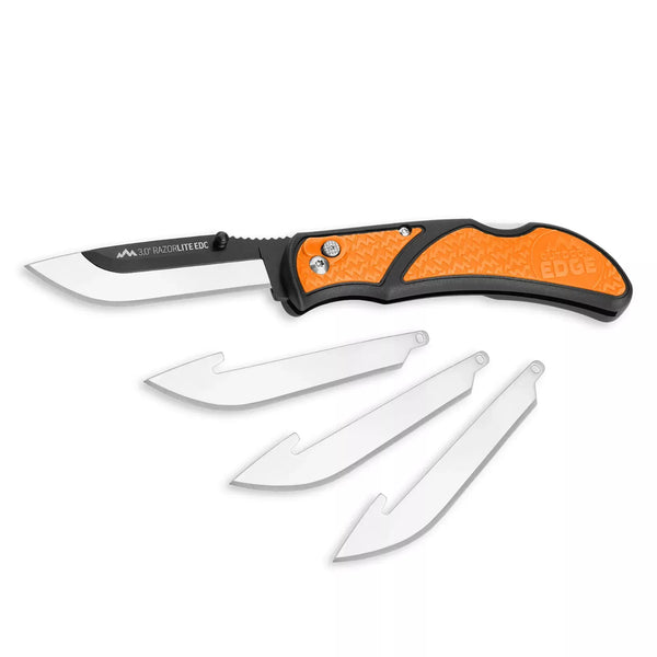 Outdoor Edge 3.0" Razor-Lite EDC Orange Replaceable Blade Folding Knife