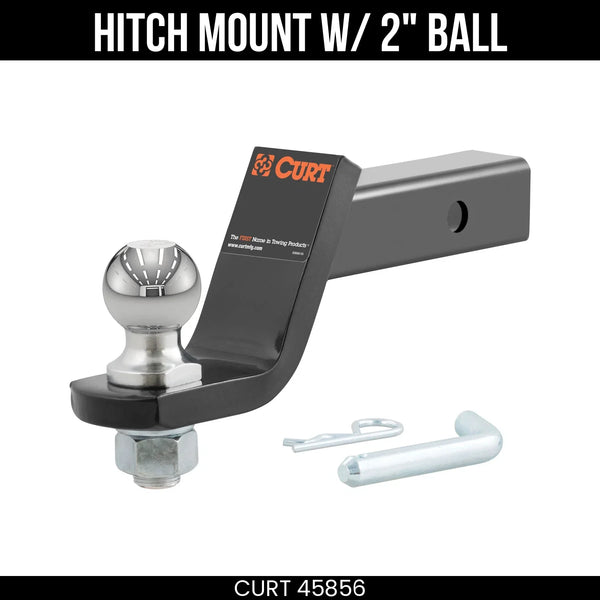 Curt Trailer Hitch Mount with 2 In Ball & Pin 7500 lb Capacity 4 In Drop