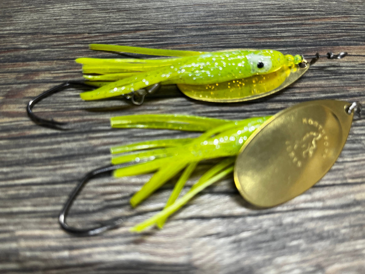 cheap fishing lures spinners Micro Spinnerbait 2.25" Compact Trout & Panfish Spinner Lure CJ'S Small Tandem Silicone